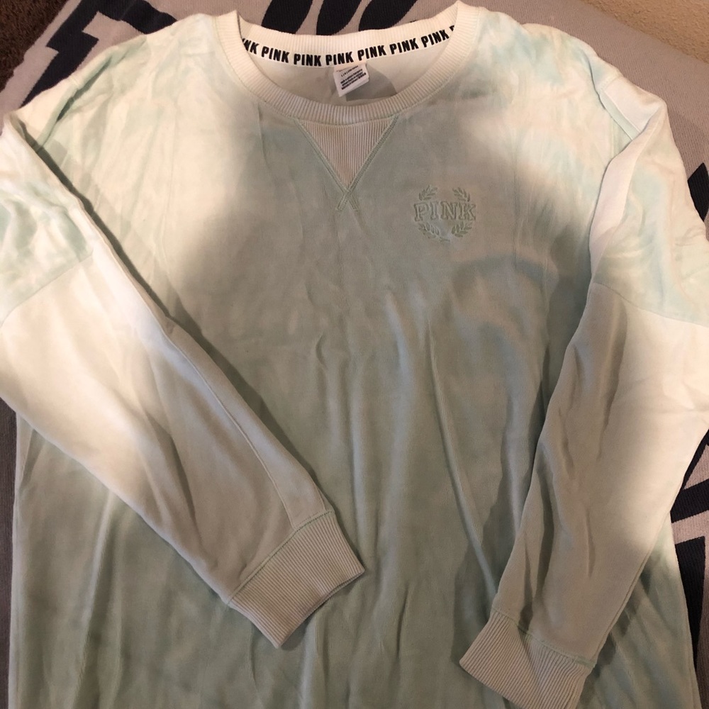 PINK Victoria’s Secret Mint Green Velour Pullover